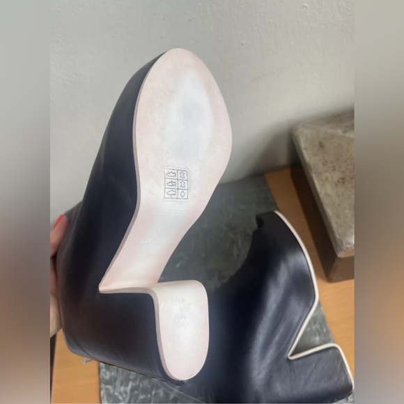 BALENCIAGA PARIS LEATHER PLATFORM WEDGES MULES BOOTIES BLACK SIZE 40/ US 9.5 - Picture 10 of 12